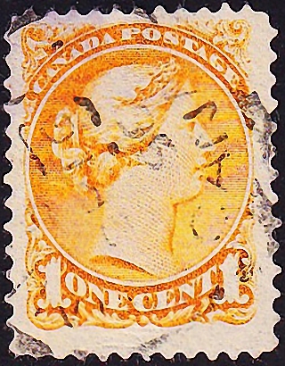 Канада 1873 год . Queen Victoria (1819-1901) - orange . Каталог 45,0 фунтов. (005)